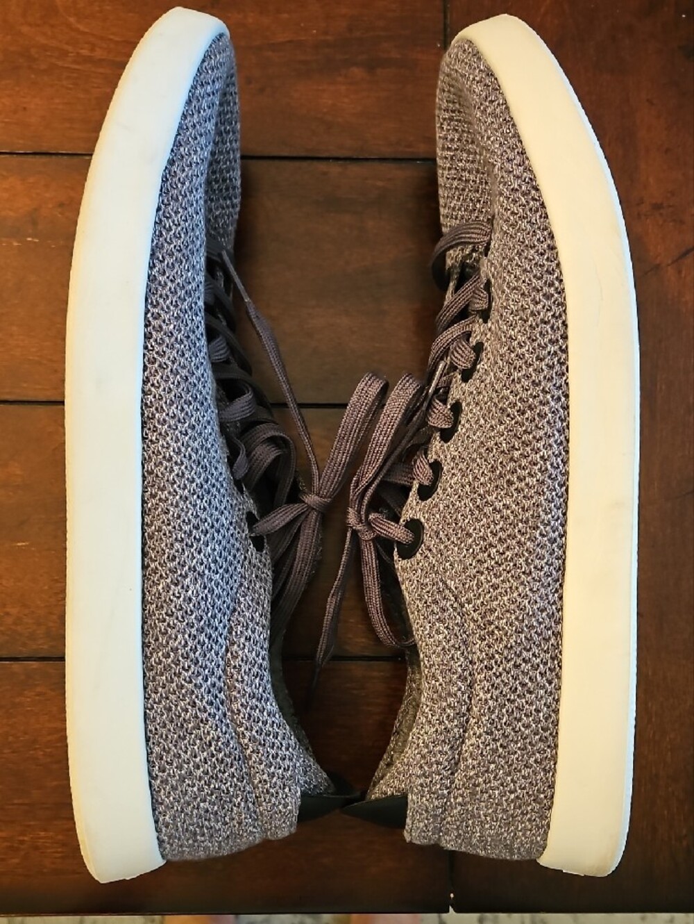 allbirds Men's Gray Knit Sneakers with Black Eyelets - Picture 2 of 4